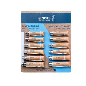 EXPOSITOR NAVAJAS OPINEL ACERO INOXIDABLE, 12 uds (Nº6, Nº7, Nº8, 4 uds DE CADA NUMERO)