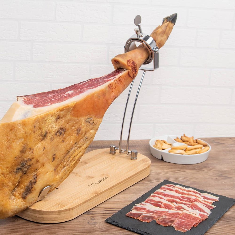 JAMONERO PLEGABLE CABEZAL GIRATORIO BASE MADERA 47 x 18,5 x 37 cm - Imagen 6