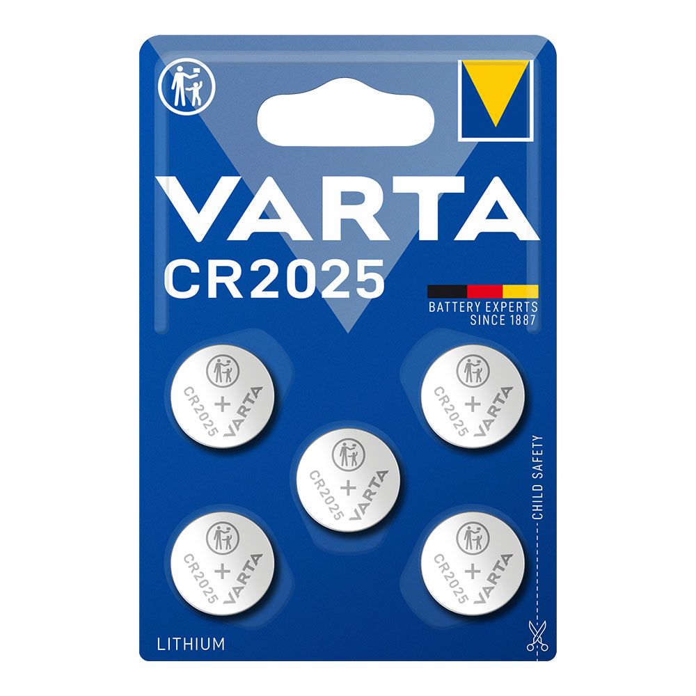 MICRO PILA DE BOTÓN LITIO CR2025 3 V Ø20,0 x 2,5 mm BLISTER 5 uds