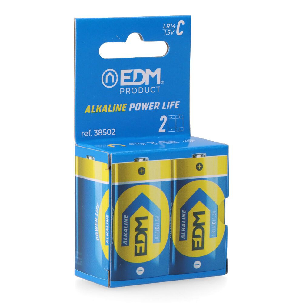 PILA ALKALINA POWER LIFE C - LR14 1,5V Ø26,2 x 50 mm, BLISTER 2 uds