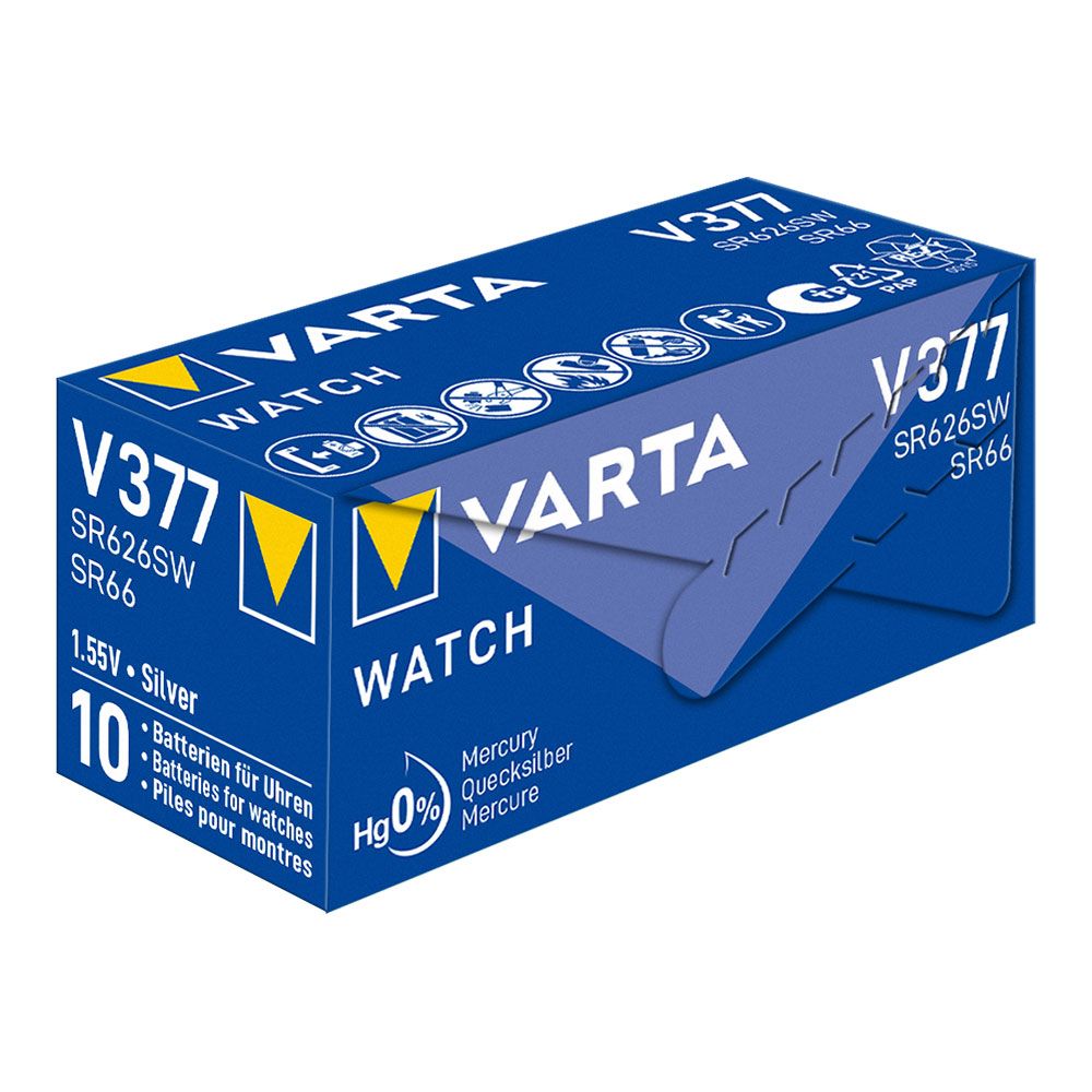 MICRO PILA DE BOTÓN SILVER SR66 - V377 1,55 V Ø6,8 x 2,5 mm WATCH BLISTER - Imagen 2