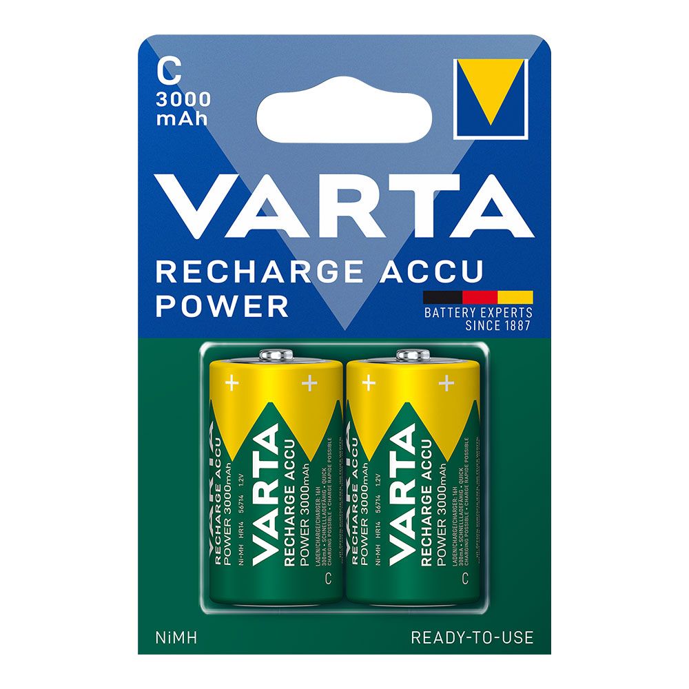 PILA RECARGABLE ACCU POWER C - HR14 3000 mA (BLISTER 2 uds) Ø26,2 x 50 mm