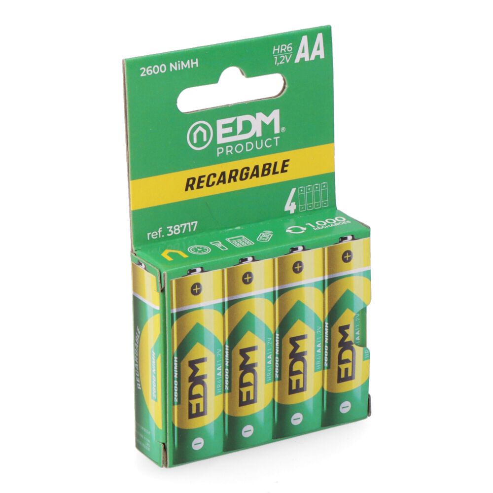 PILA RECARGABLE ECO-SERIES AA - HR6 2600 mA, Ø14,5 x 50,5 mm, 4 uds