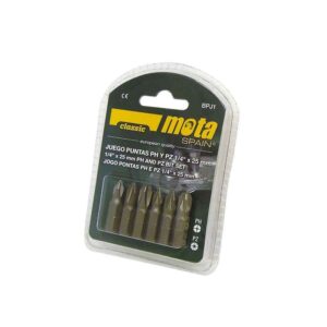 PUNTAS PHILLIPS PH1-2-3 x 25 mm, PUNTAS POZIDRIVE PZ1-2-3 x 25 mm, 6 PIEZAS