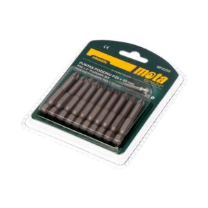 PUNTAS POZIDRIVE PZ2 x 50 mm ¼ pulg ACERO, 10 uds