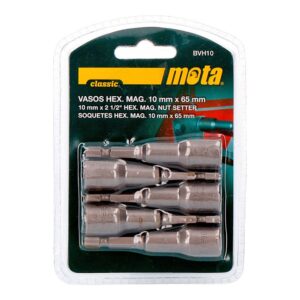 PUNTAS CON VASOS HEXAGONALES MAGNETICOS 10 x 65 mm, JUEGO 5 PIEZAS