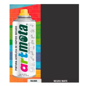 PINTURA ACRÍLICA SPRAY RAL9005 NEGRO MATE 216 ml PRÓXIMA FECHA CADUCIDAD 30/09/2026