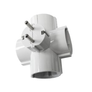 ADAPTADOR CUÁDRUPLE 2P+T, 16A 250V~ ENTRADA LATERAL, BLANCO (RETRACTILADO)