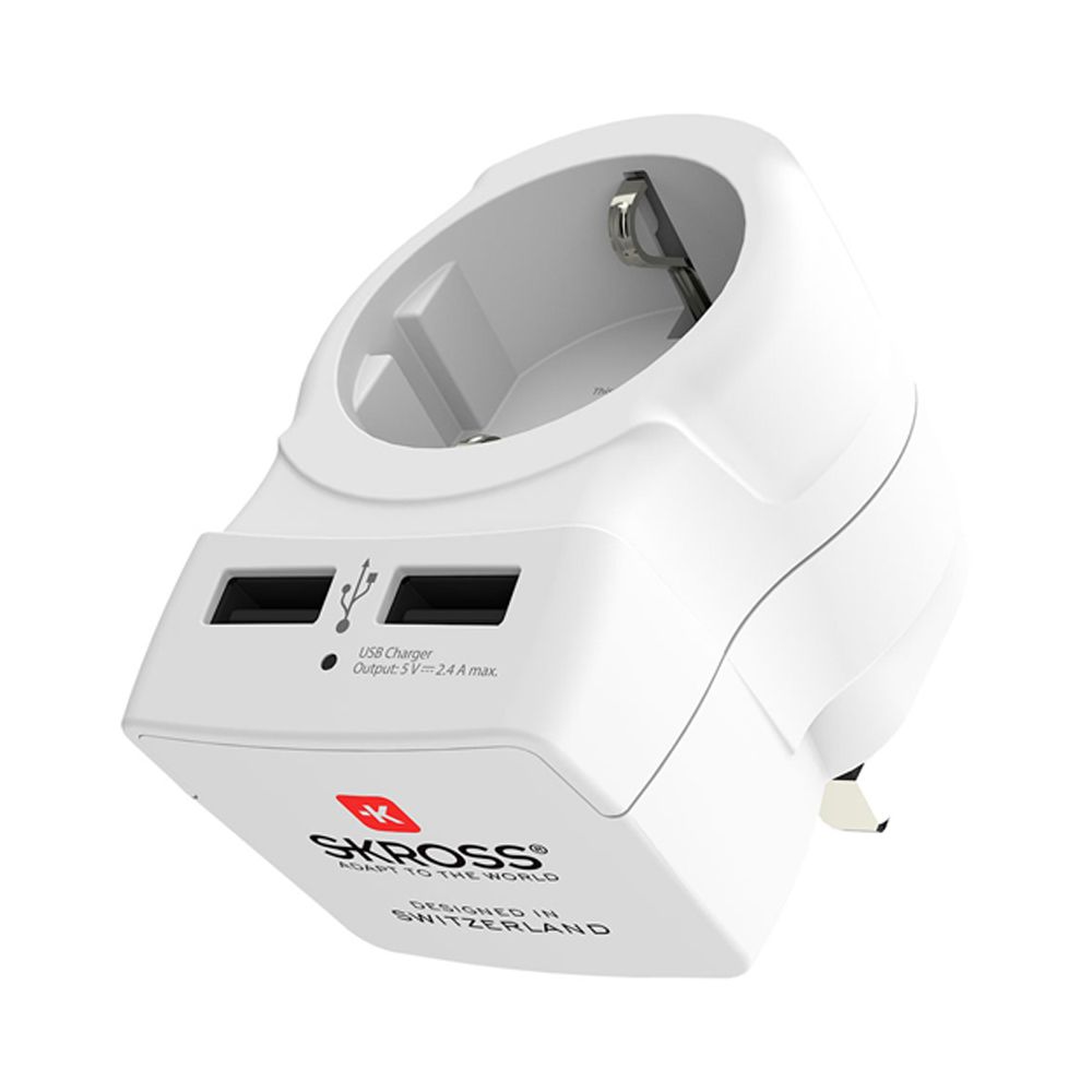 ADAPTADOR EUROPEO A REINO UNIDO USB SKROSS 1500280 - Imagen 2