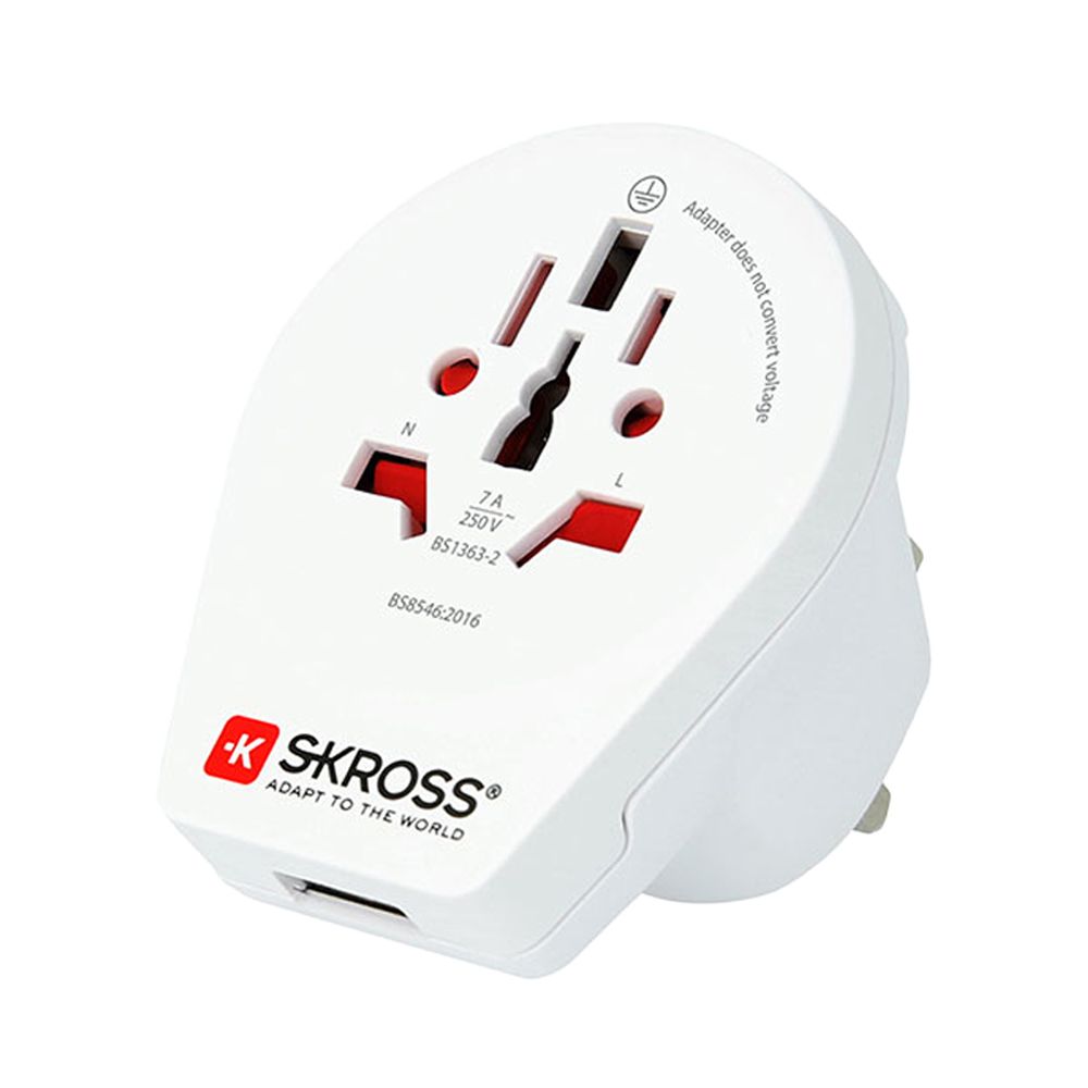 ADAPTADOR MUNDIAL A REINO UNIDO CON USB SKROSS 1500267 - Imagen 2