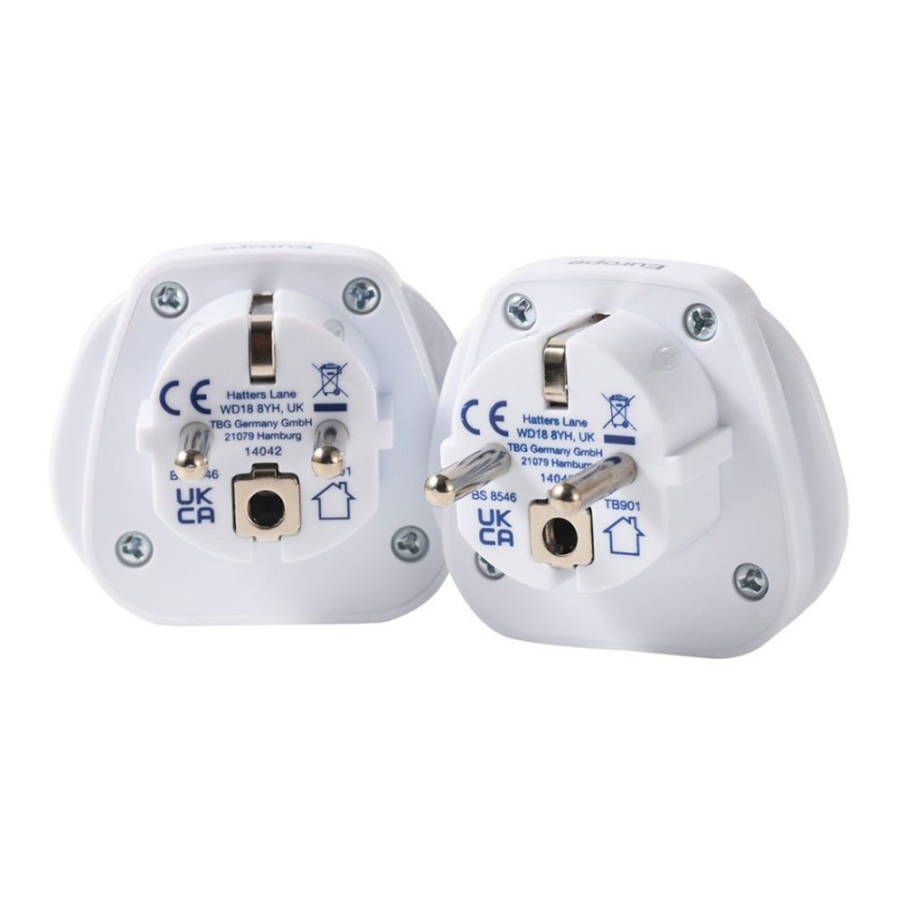 PACK DE 2 ADAPTADORES ENTRADA MULTIPLE MUNDIAL A SALIDA CLAVIJA EUROPA, TB-902, TRAVEL BLUE - Imagen 2