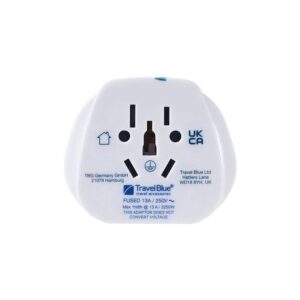 ADAPTADOR ENTRADA MULTIPLE MUNDIAL A SALIDA CLAVIJA REINO UNIDO, TB-904, TRAVEL BLUE