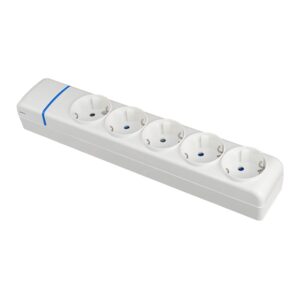 BASE MÚLTIPLE DE 5 TOMAS 2P+T, 16 A 250 V, SIN CABLE