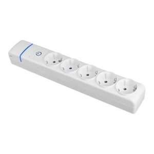 BASE MÚLTIPLE DE 5 TOMAS 2P+T, 16 A 250 V, SIN CABLE, CON INTERRUPTOR