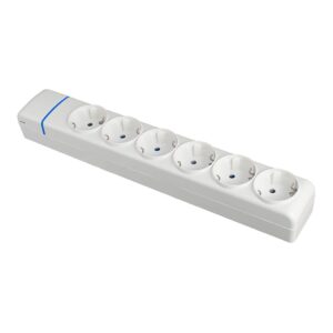 BASE MÚLTIPLE DE 6 TOMAS 2P+T, 16 A 250 V, SIN CABLE