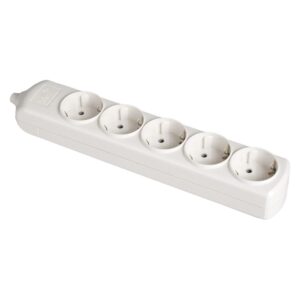 BASE BIPOLAR 5 TOMAS T/TL 10/16 A 250 V, SIN CABLE, BLANCA
