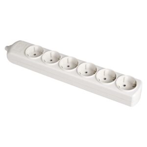 BASE BIPOLAR 6 TOMAS T/TL 10/16 A 250 V, SIN CABLE, BLANCA