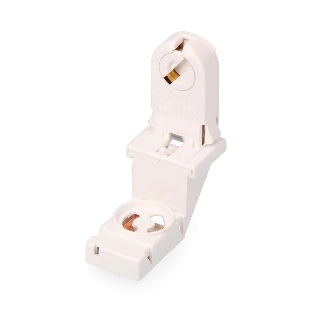 PORTALAMPARAS G13 PARA TUBO FLUORESCENTE T8 CON PORTACEBADOR