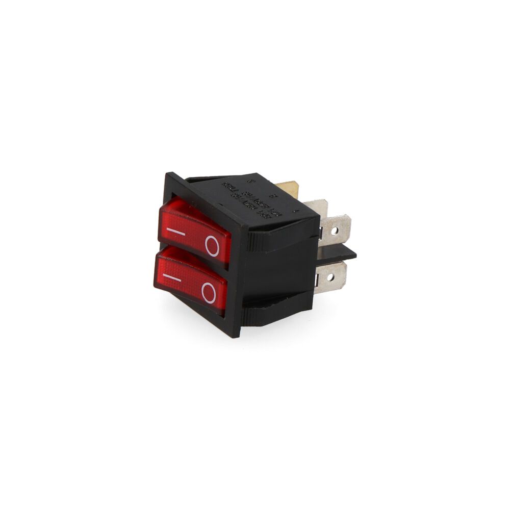INTERRUPTOR DOBLE LUMINOSO EMPOTRADO ON/OFF 15A 6 PATILLAS