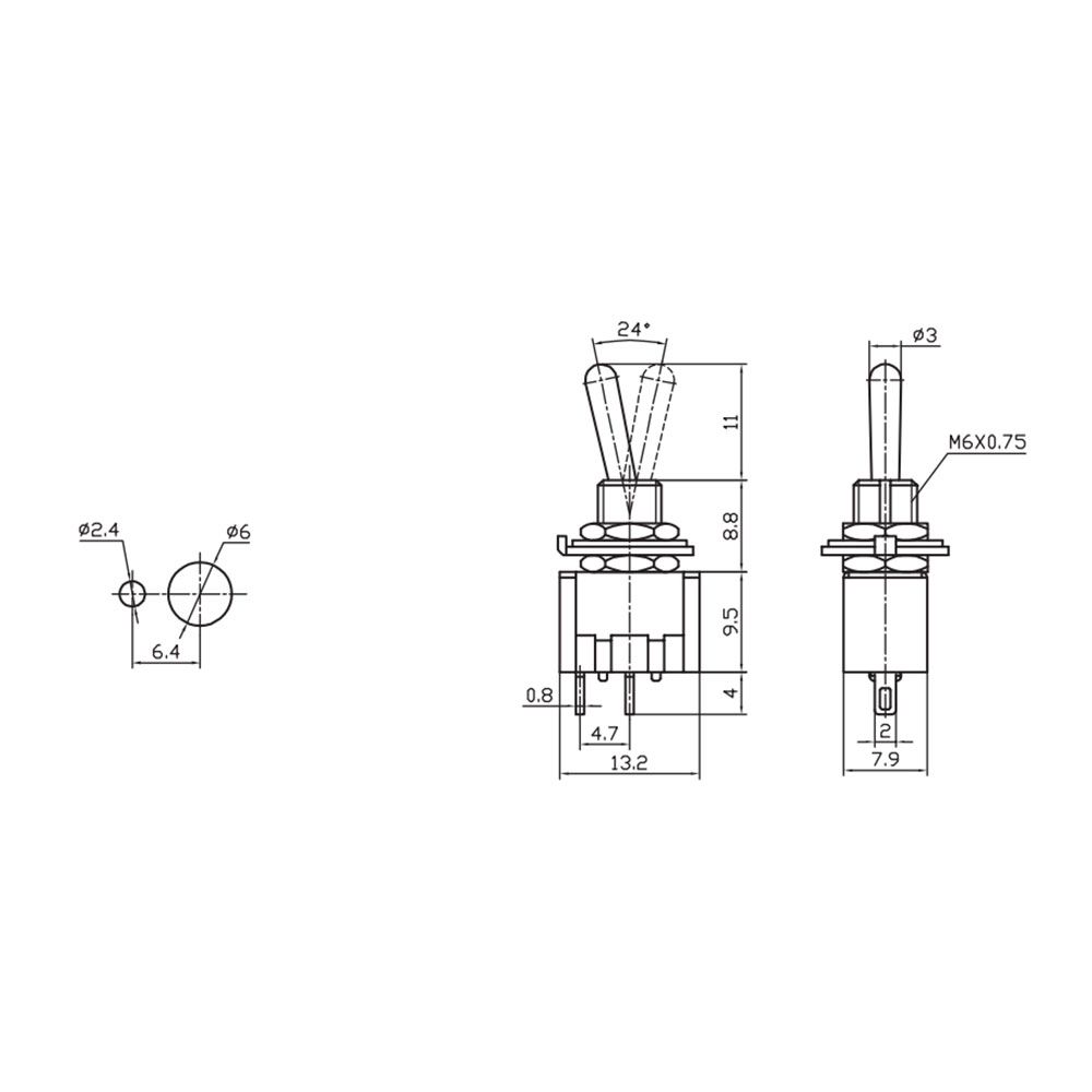 INTERRUPTOR UNIPOLAR 3A METALICO MINI - Imagen 2
