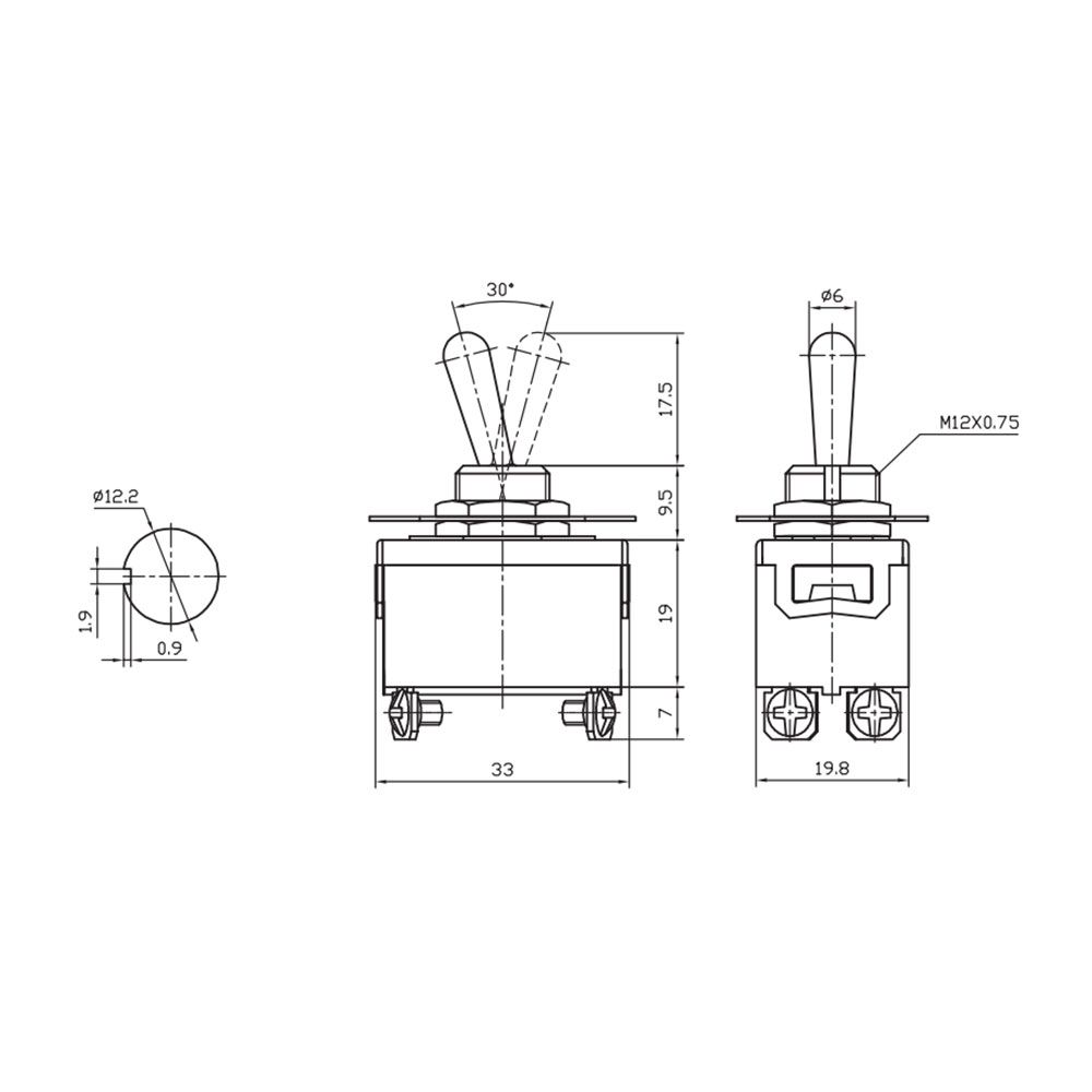 INTERRUPTOR BIPOLAR RABILLO METALICO 10A 250V - Imagen 2
