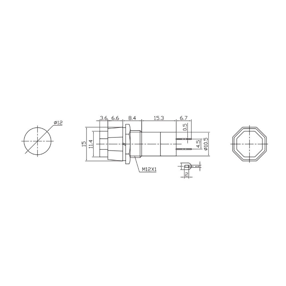 PULSADOR BASE HEXAGONAL 1A 250V, COLORES SURTIDOS - Imagen 2