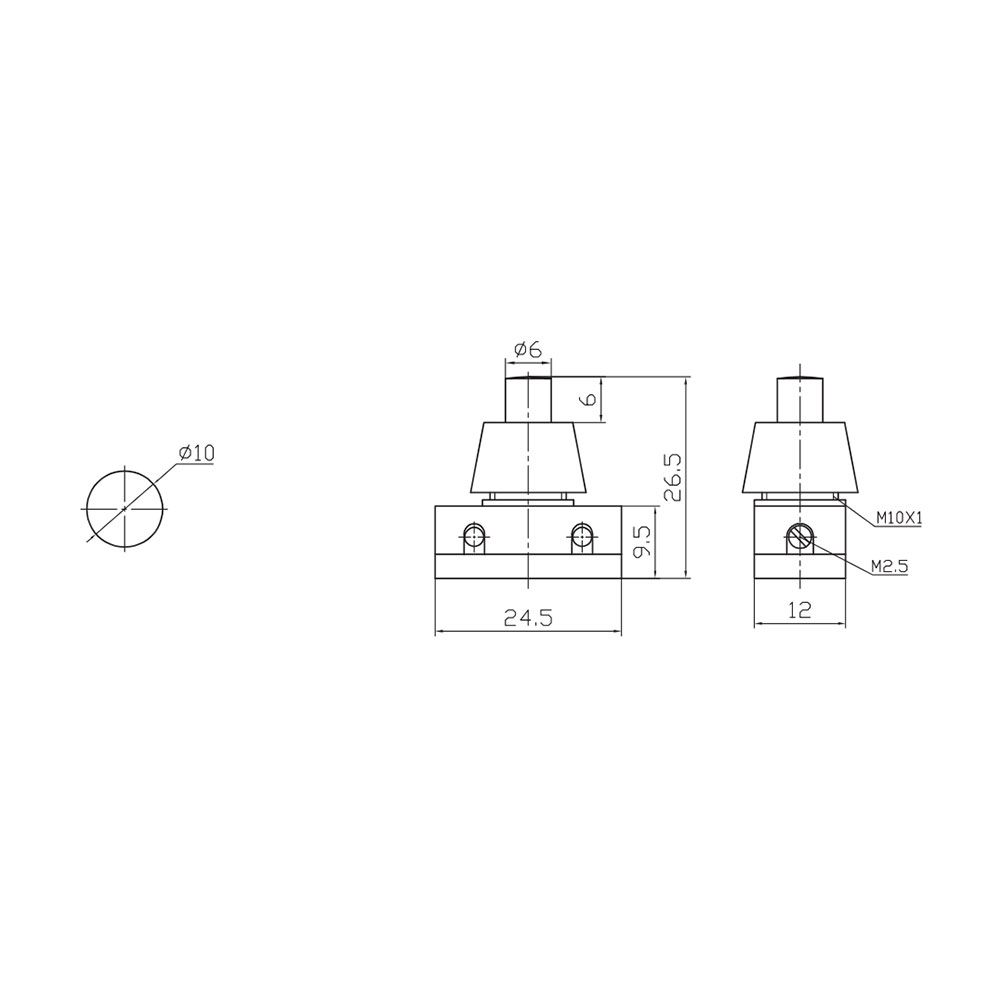 INTERRUPTOR UNIPOLAR PULSADOR 2A 250V BLANCO - Imagen 2