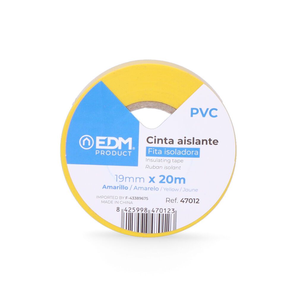 CINTA AISLANTE CALIDAD "SUPRA" AMARILLA 19 mm x 20 m - Imagen 2