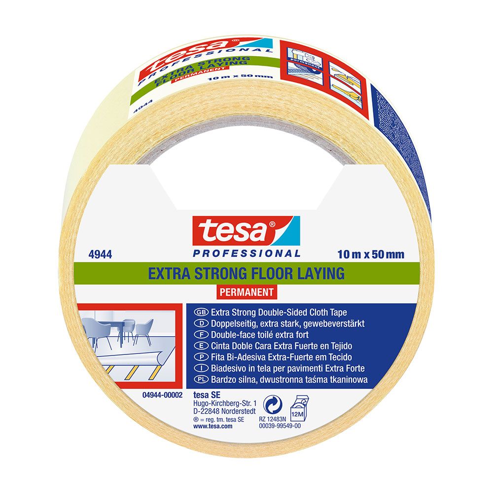 CINTA DOBLE CARA EXTRA FUERTE ESPECIAL SUELOS 50 mm x 10 m