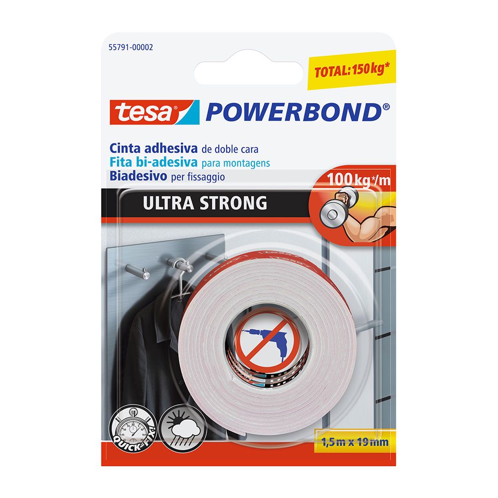 CINTA DOBLE CARA EXTRAFUERTE 19 mm x 5 m