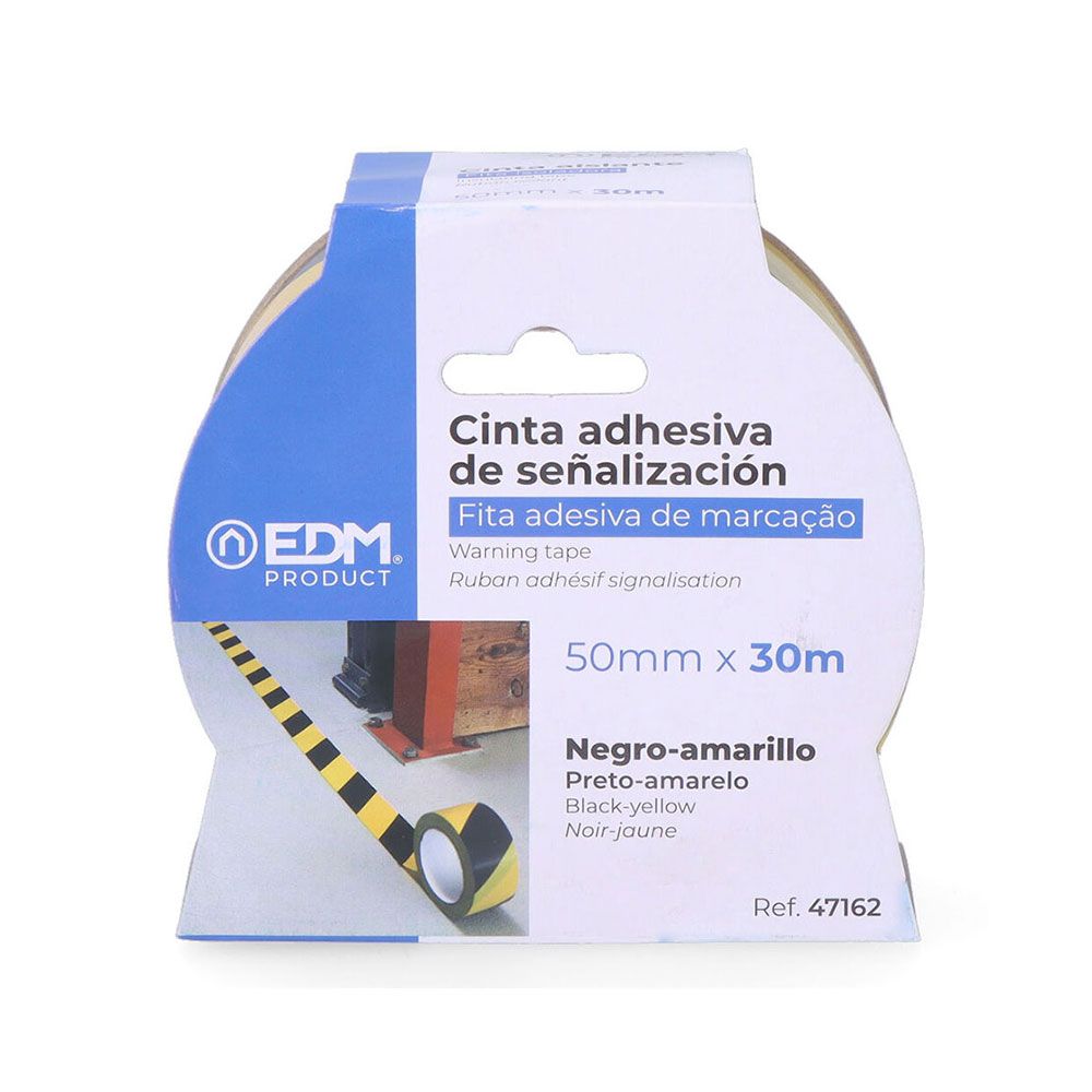 CINTA ADHESIVA DE SEÑALIZACION AMARILLO-NEGRA 50 mm x 30 m - Imagen 2