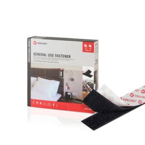 CINTA DE GANCHO Y BUCLE ADHESIVA NEGRA 20 mm x 25 m