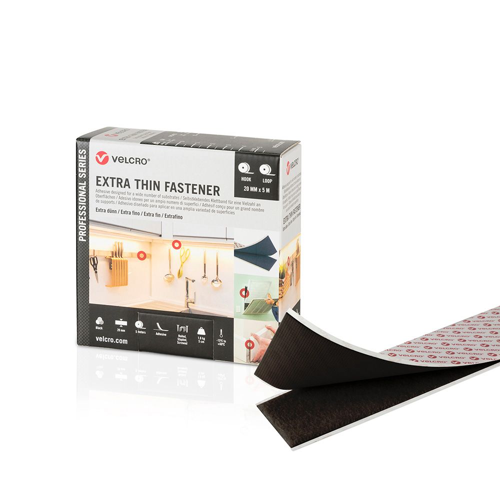 CINTA ADHESIVA EXTRAFINA NEGRA 20 mm x 5m