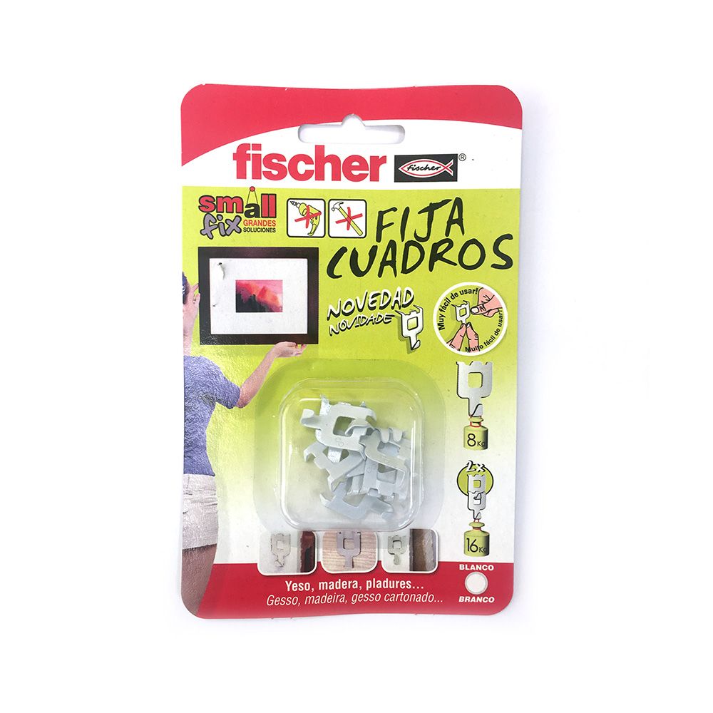 FIJACUADROS BLANCO (BLISTER 8 unid.) 522206 FISCHER - Imagen 2