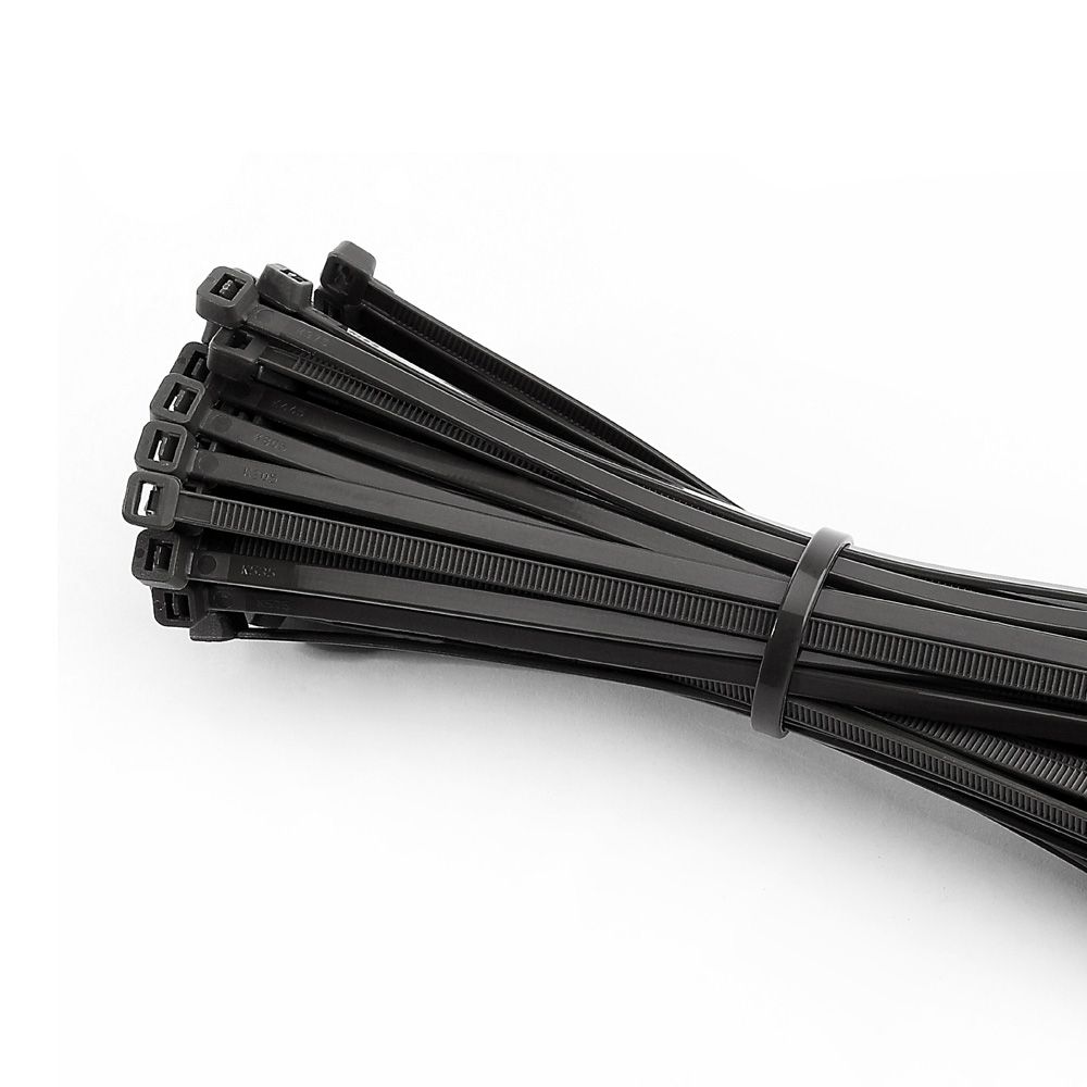 BRIDAS NEGRAS 4,5 x 200 mm NYLON ALTA CALIDAD (BOLSA 100 unid.) REUTILIZABLES