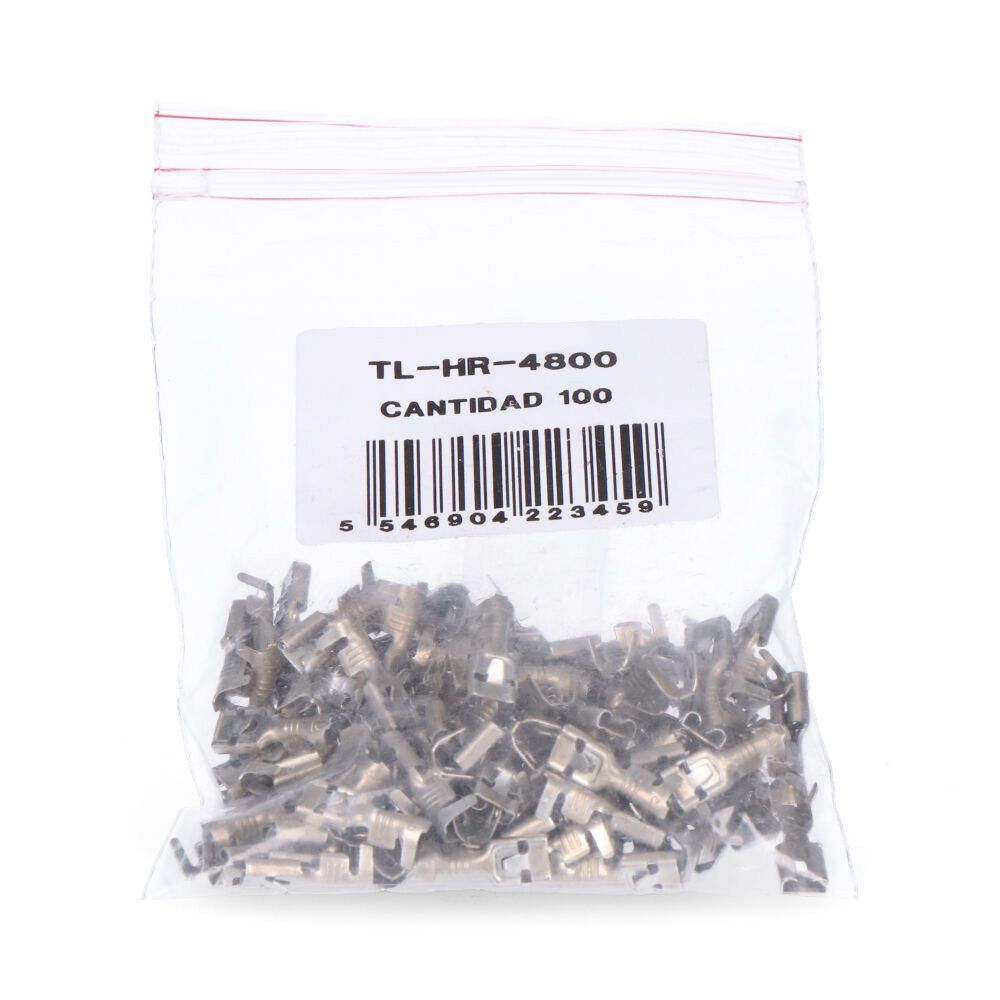 TERMINAL FASTON CON SUJECIÓN 4,8 mm HEMBRA, BOLSA 100 uds - Imagen 2