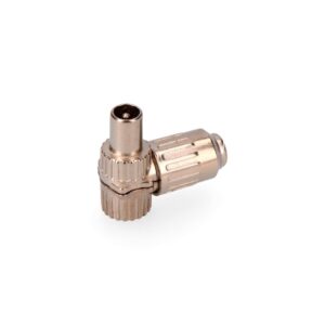 CLAVIJA MACHO TV ACODADA METÁLICA 9,5mm (RETRACTILADO)