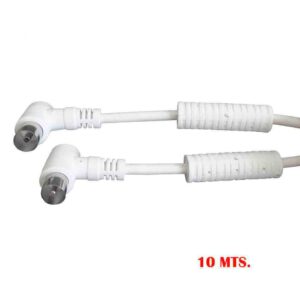 PROLONGACION TV-VIDEO ACODADA CON FILTRO 9,5mm 10m ENVASADA BLANCA