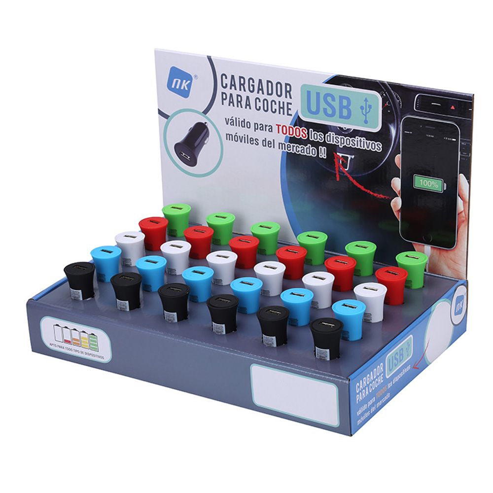 CARGADOR USB PARA COCHE COLORES SURTIDOS NK - Imagen 7