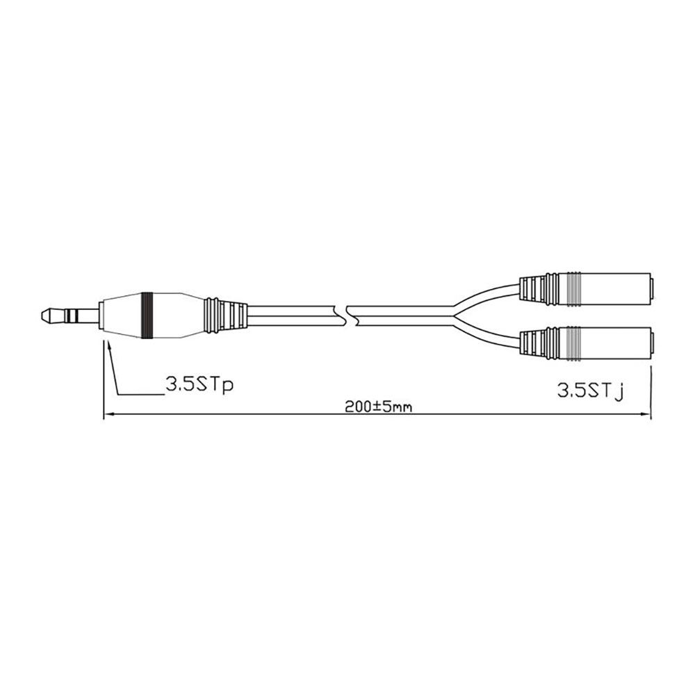 CABLE 20cm ADAPTADOR AUDIO 1m A 2H JACK 3,5 STEREO LOGILINK - Imagen 2