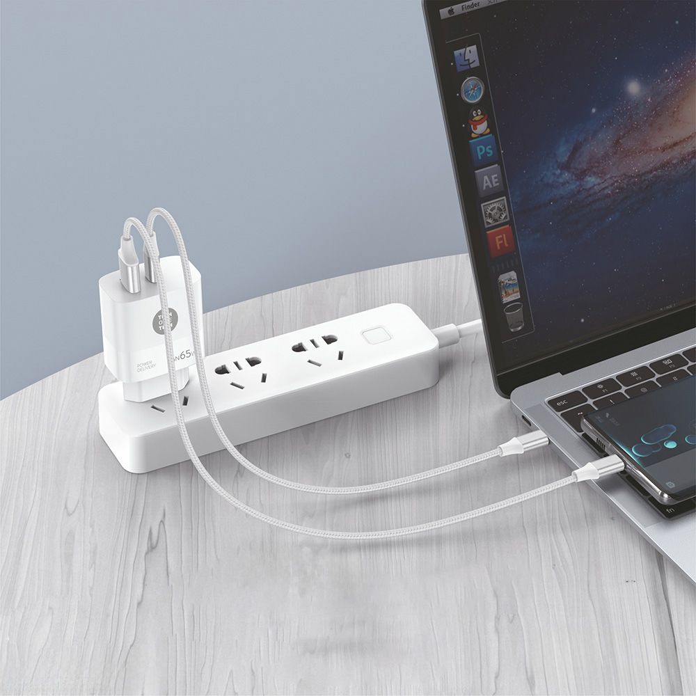 CARGADOR NOTEBOOK/MÓVIL 65W GAN PD + CABLE 1,2M 5A TECH ONE TECH - Imagen 3