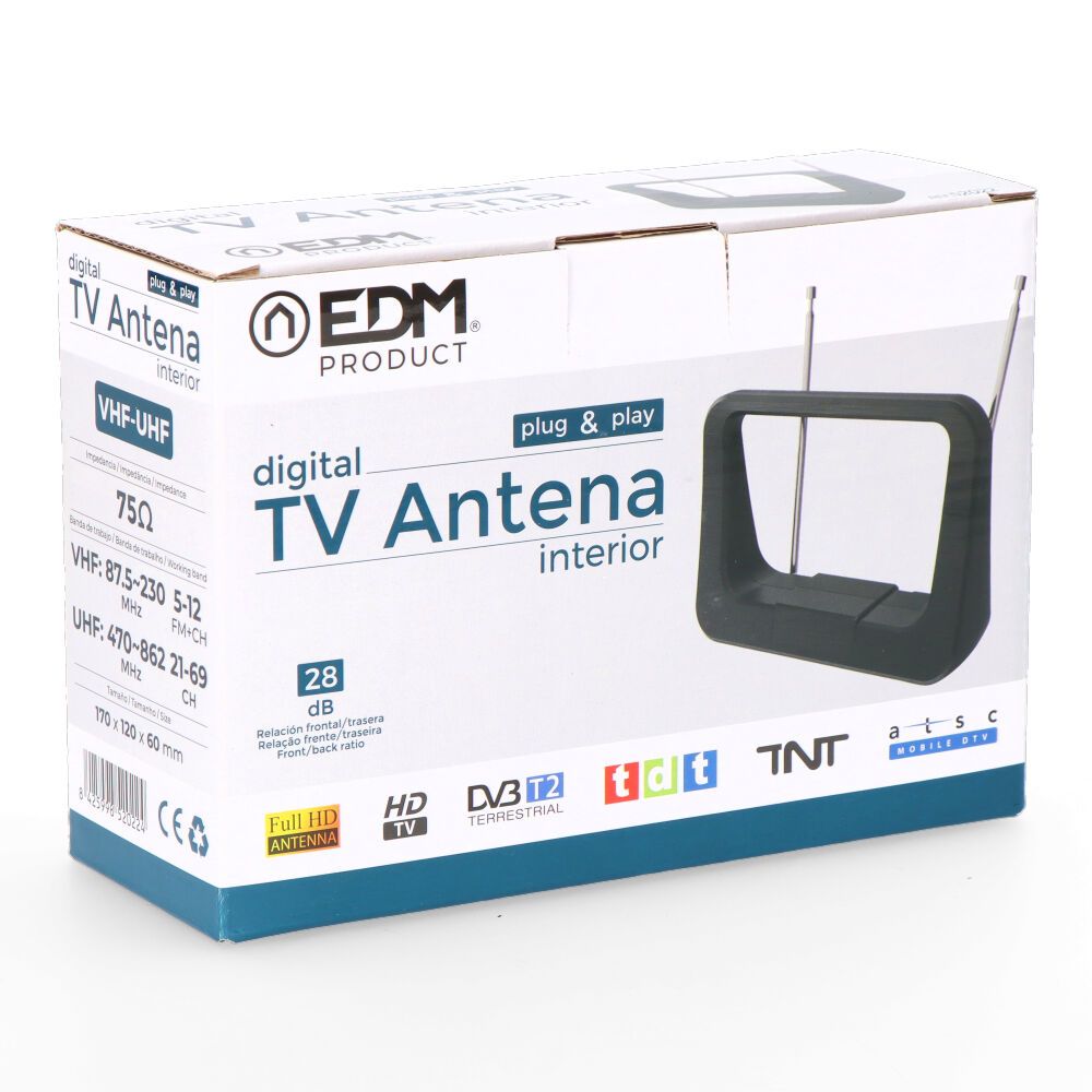 ANTENA UHF INTERIOR TV 470-862 Mhz CLASSIC SERIES 170x120x60mm - Imagen 2