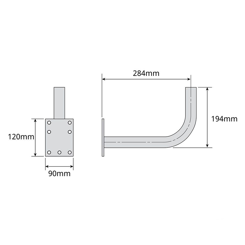 SOPORTE "L" 284x194mm Ø35mm ZINC+RPR TELEVES - Imagen 3