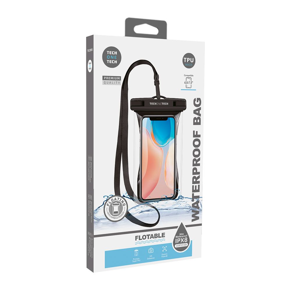 FUNDA IMPERMEABLE FLOTANTE TPU IPX8 NEGRA - Imagen 2