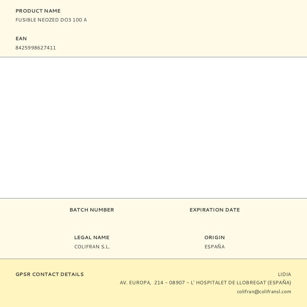 FUSIBLE NEOZED D03 100 A - Imagen 2
