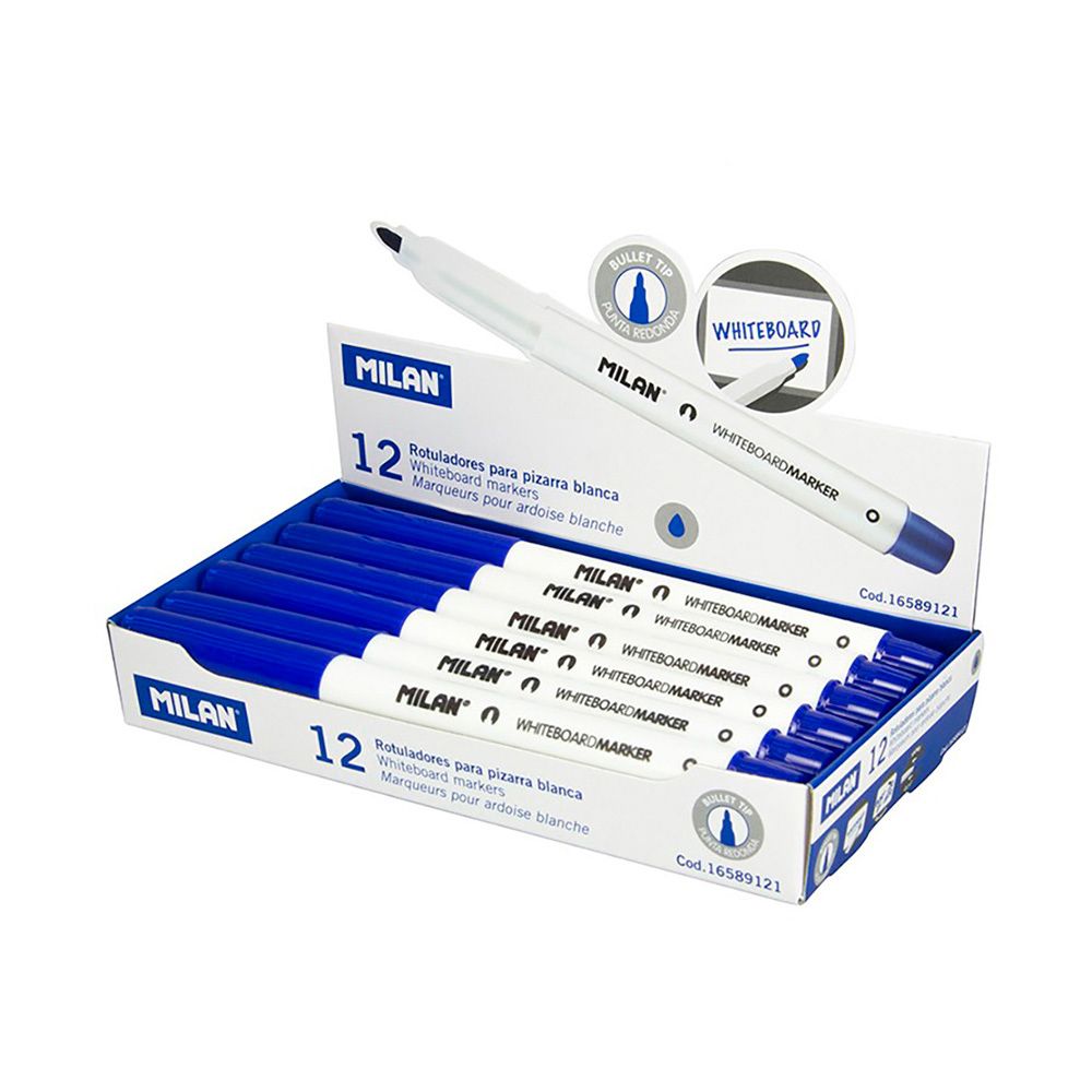 ROTULADORES PARA PIZARRA BLANCA Ø3,7 mm AZUL, CAJA 12 uds
