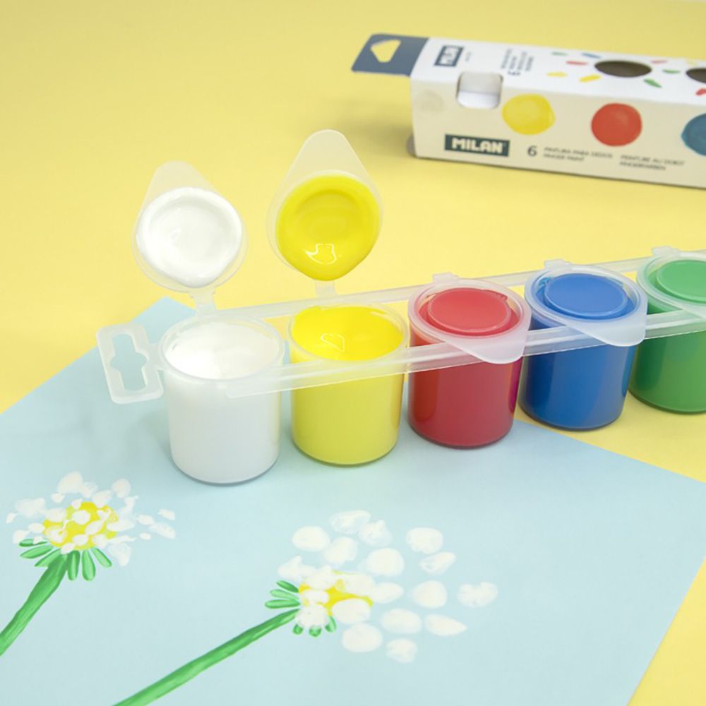 CAJA CON 6 TARROS DE PINTURA PARA DEDOS 25 ml - Imagen 2