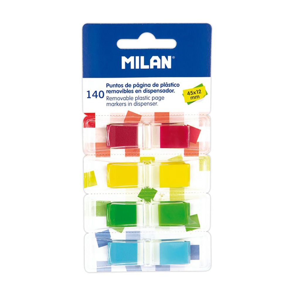 PACK 140 PUNTOS DE PAGINA EN 4 DISPENSADORES COLORES SURTIDOS