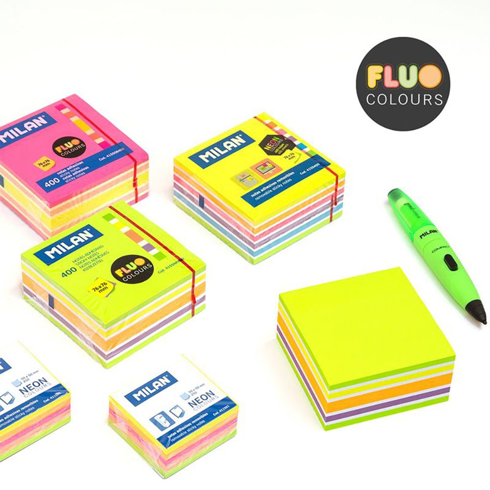 BLOC 400 NOTAS ADHESIVAS COLORES FLUOR 76 x 76 mm - Imagen 2