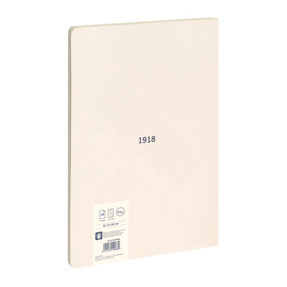CUADERNO A4 CUADRICULADO ENCOLADO BEIGE - Imagen 2